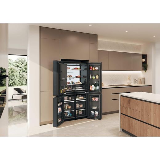 Haier Horizon American Fridge Freezer - Black - fridge freezer in kitchen shot