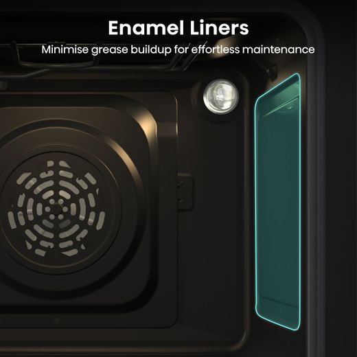 Hisense Built In Electric Single Oven - Black - Annotation - Enamel liners