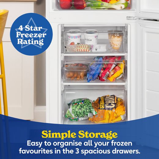 Russell Hobbs RH180FF552E1W 180cm 70/30 Fridge Freezer - White - Annotation - simple storage shot
