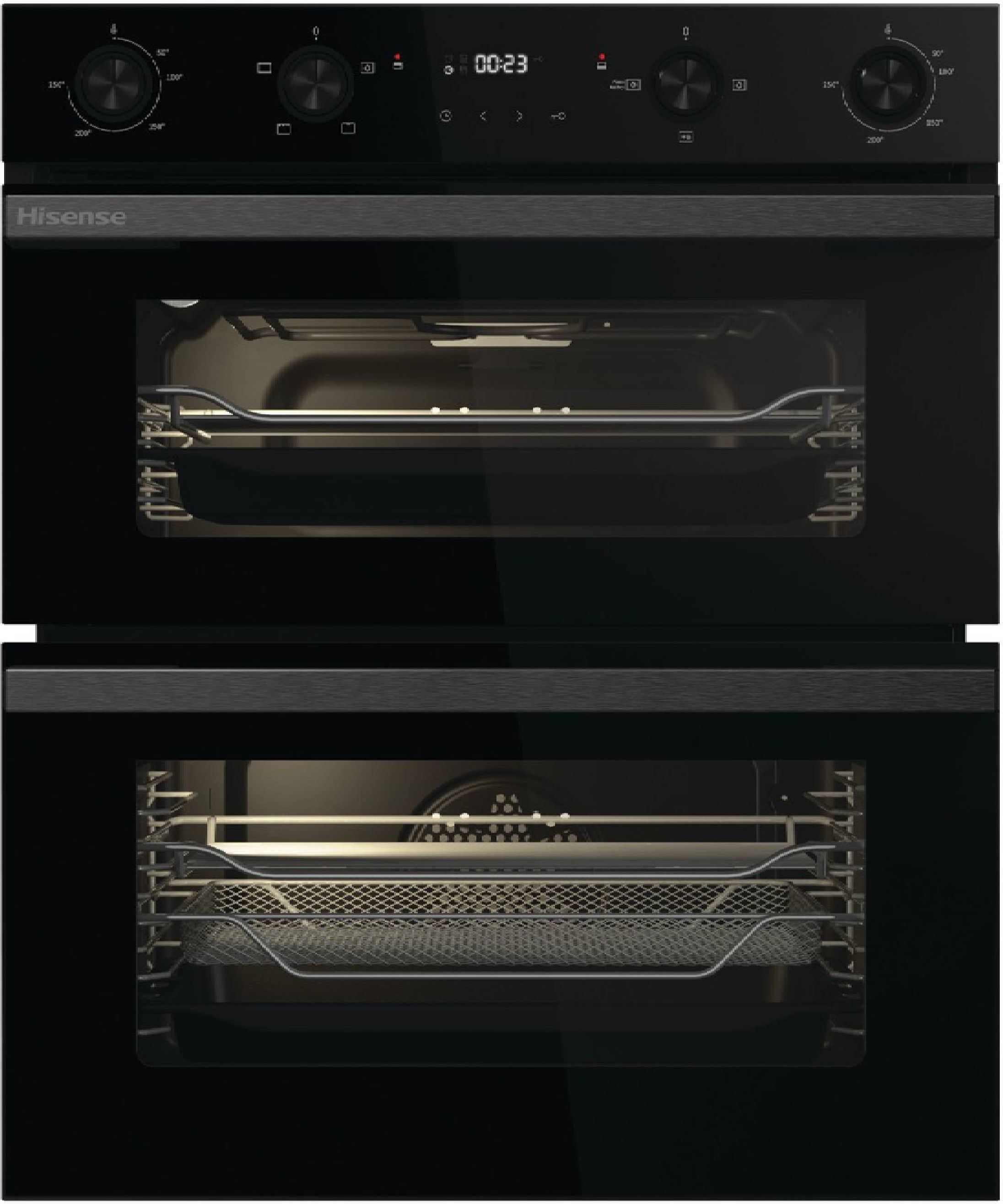 Image of Hisense Hi6 BUD714221CDBG Built Under Electric Double Oven - Black - A/A Rated, Black