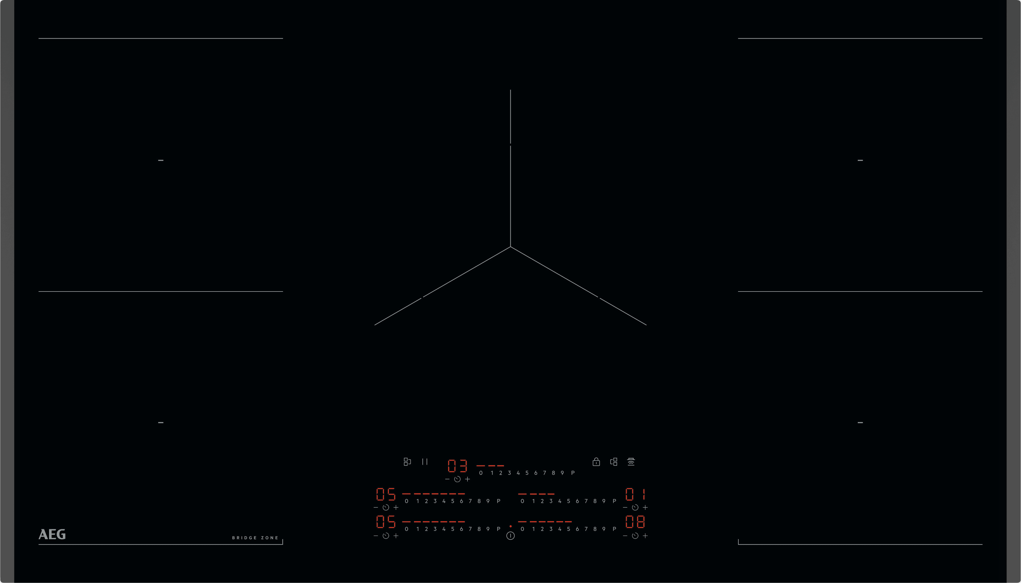 Image of AEG 6000 Multibridge TK95IN00FB 91cm Induction Hob - Black, Black