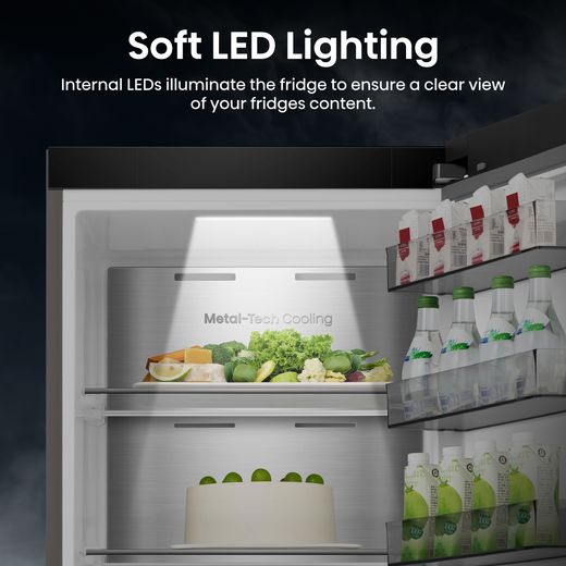 Hisense RL3K370SAIE 186cm Fridge - Silver - annotation - led lighting shot