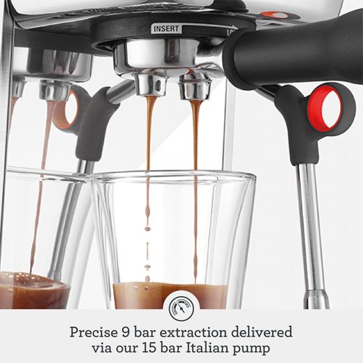 Sage The Bambino Plus Espresso Coffee Machine - Brushed Stainless Steel - Annotation - 9 bar pressure shot
