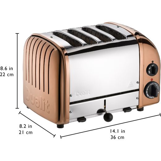Dualit Classic 47450 4 Slice Toaster - Copper - Dimensions