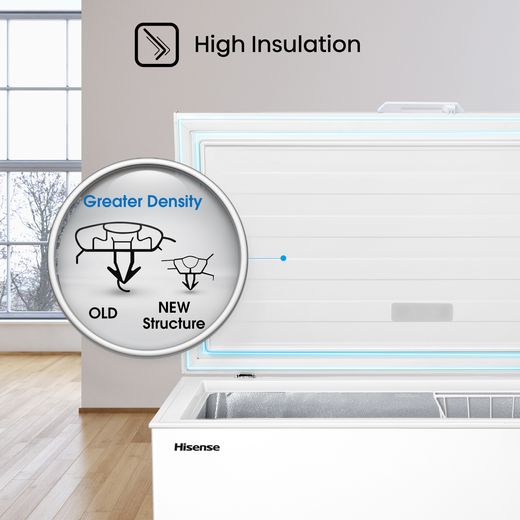 Hisense Chest Freezer - White - Annotation - high insulation shot