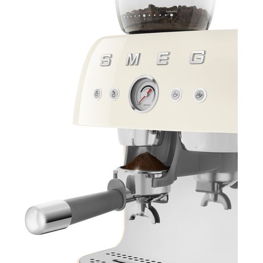 Smeg EGF03CRUK Coffee Machines Almond Cream - Close up of handle