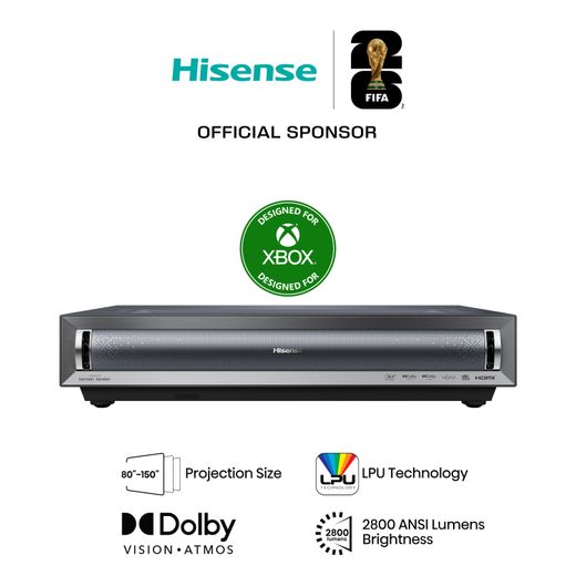 Hisense PX3 4K Ultra HD 4K Ultra HD Laser Projector - Grey - Annotation - Official sponsor