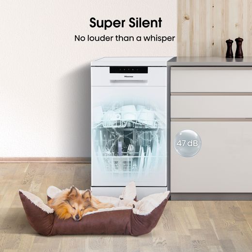 Hisense Slimline Dishwasher - White - Annotation - Super silent