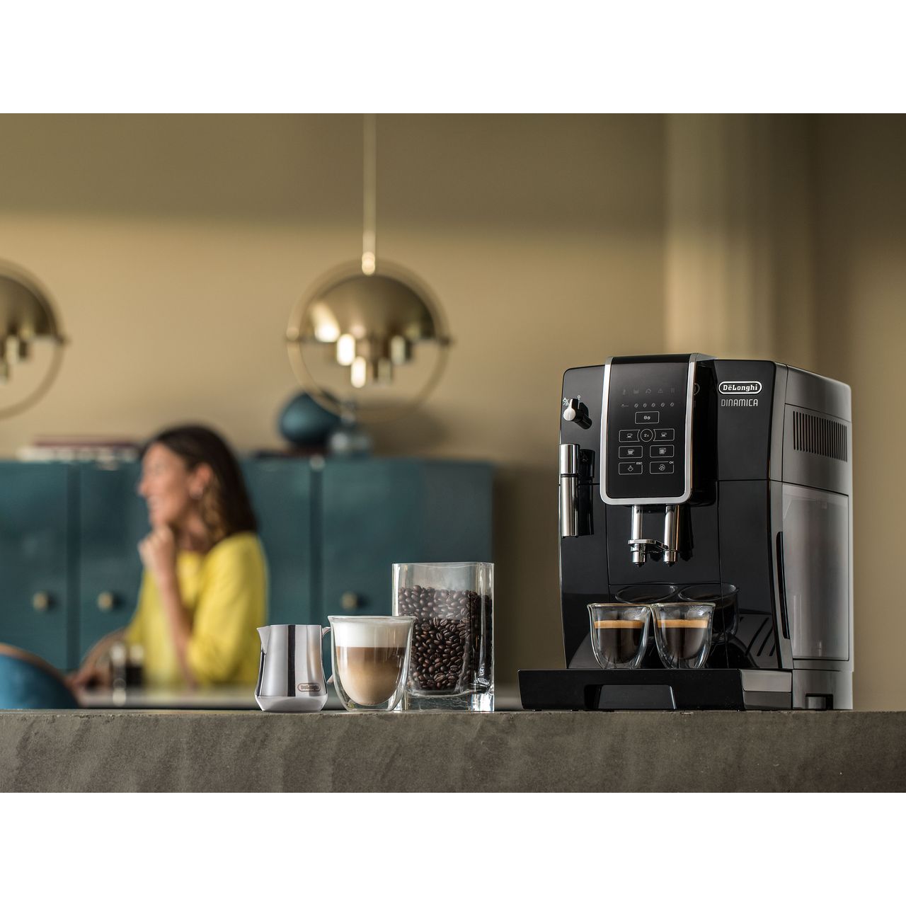 De'Longhi Bean to Cup Coffee Machine | ECAM350.15.B | ao.com