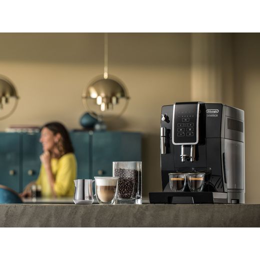 De'Longhi Dinamica ECAM350.15.B Bean to Cup Coffee Machine - Black - coffee machine in kictehn shot