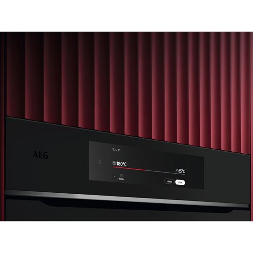 AEG ProAssist Built In Electric Single Oven - Matt Black - Control panel in kitchen shot
