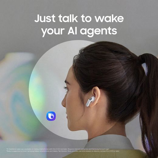 Samsung Galaxy Buds4 Headphones - Black - Annotation - talk to wake shot
