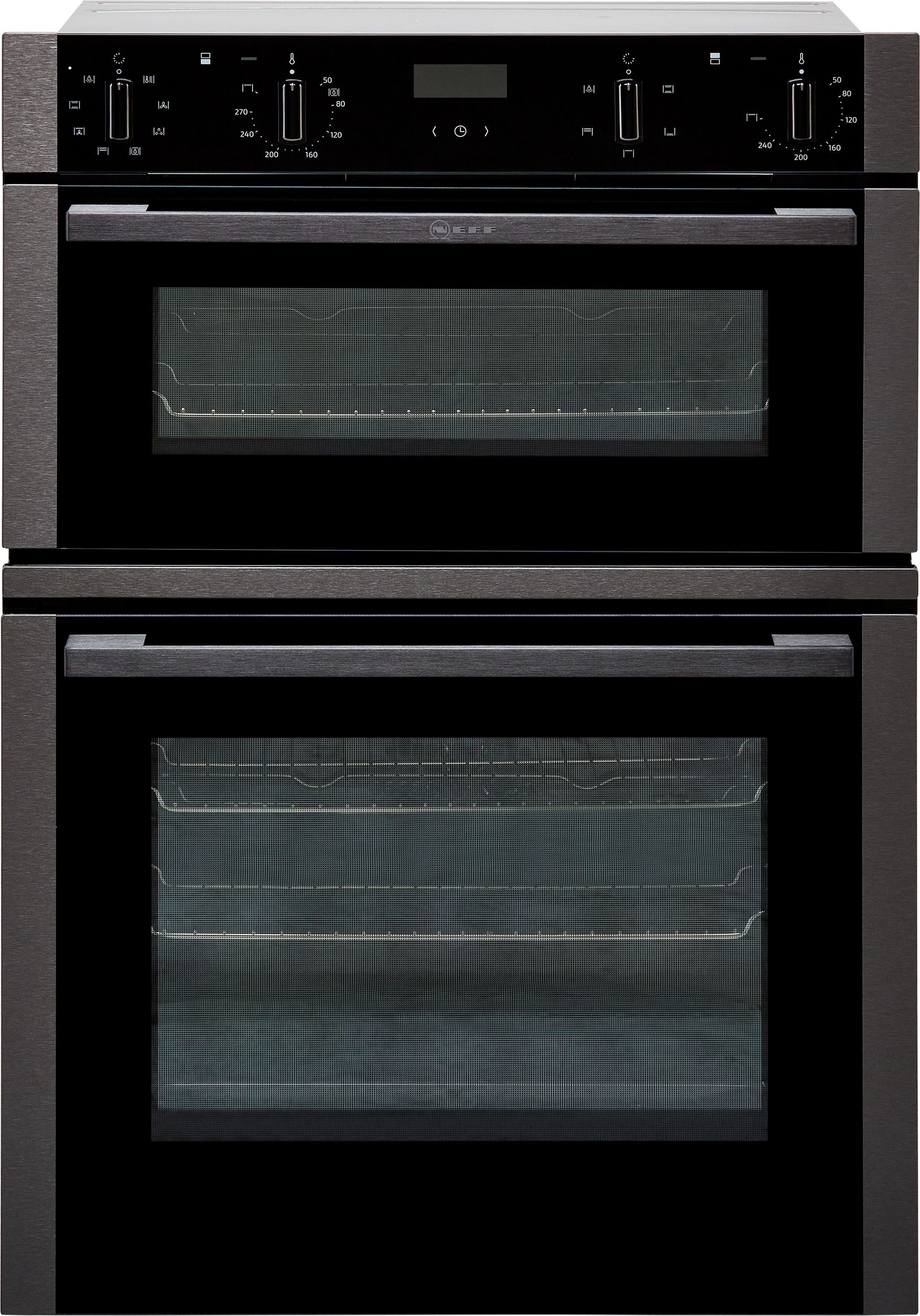NEFF N50 U1ACE2HG0B Built In Electric Double Oven - Graphite - A/B Rated, Silver