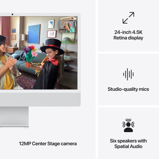 Apple iMac, - - Silver - Annotation - Features shot