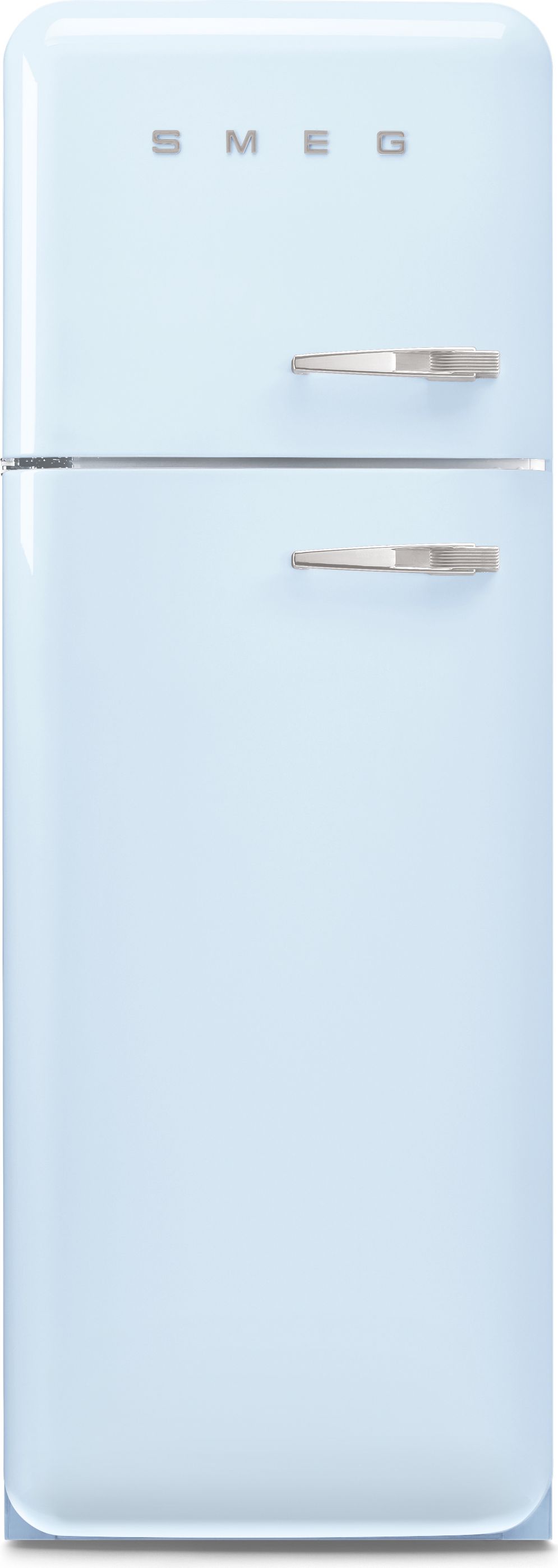 Image of Smeg 50s Style Retro Left Hand Hinge FAB30LPB6UK 172cm 80/20 Fridge Freezer - Pastel Blue - C Rated, Blue