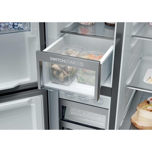 Haier Series 7+ American Fridge Freezer - Black - Close up drawer shot