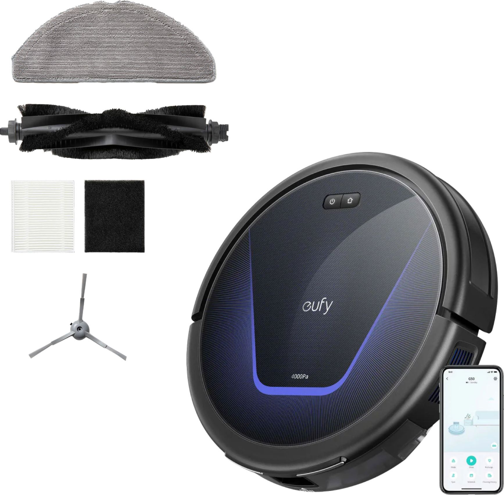 Eufy G50 Hybrid Robotic Vacuum Cleaner - Black