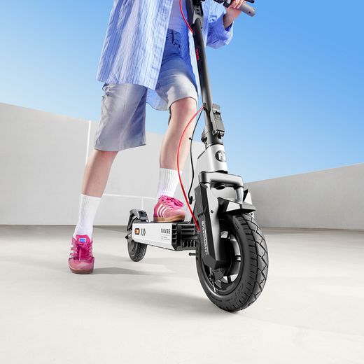 Navee Electric Scooter - close up wheel shot