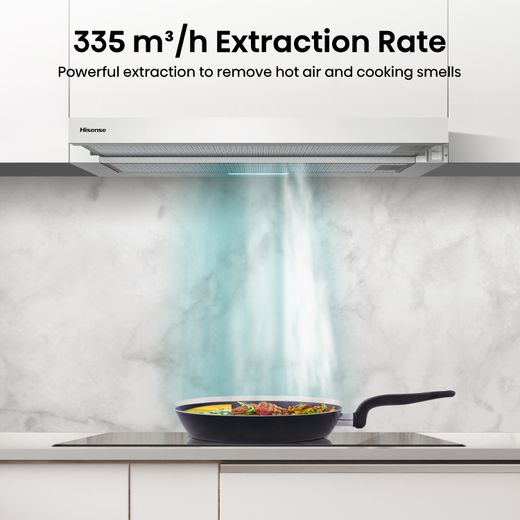 Hisense CH6T10BXUK Telescopic Cooker Hood Stainless Steel - Annotation - 335 m³/h extraction rate