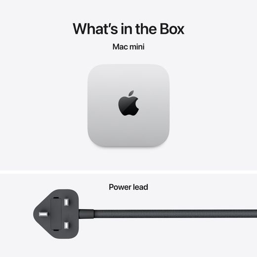 Apple Mac mini, - Silver - Annotation - whats in the box shot