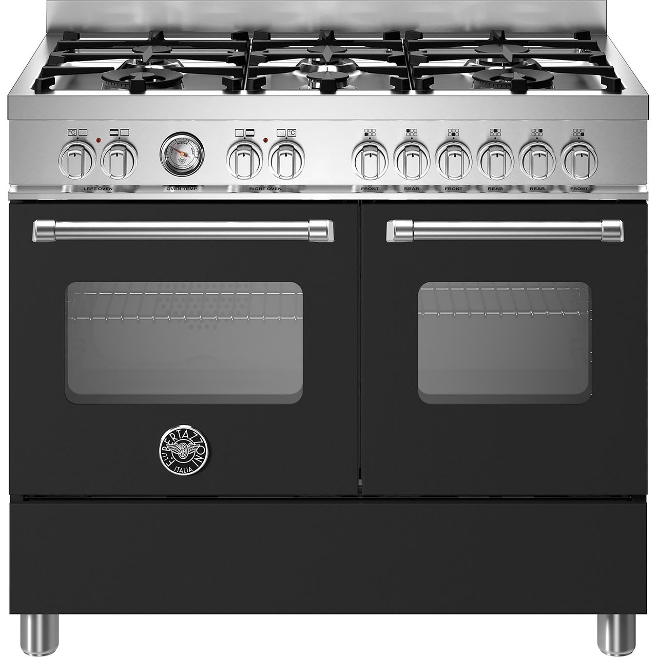 Bertazonni, range cooker | matt black | MAS106L2ENEC_BK | ao.com