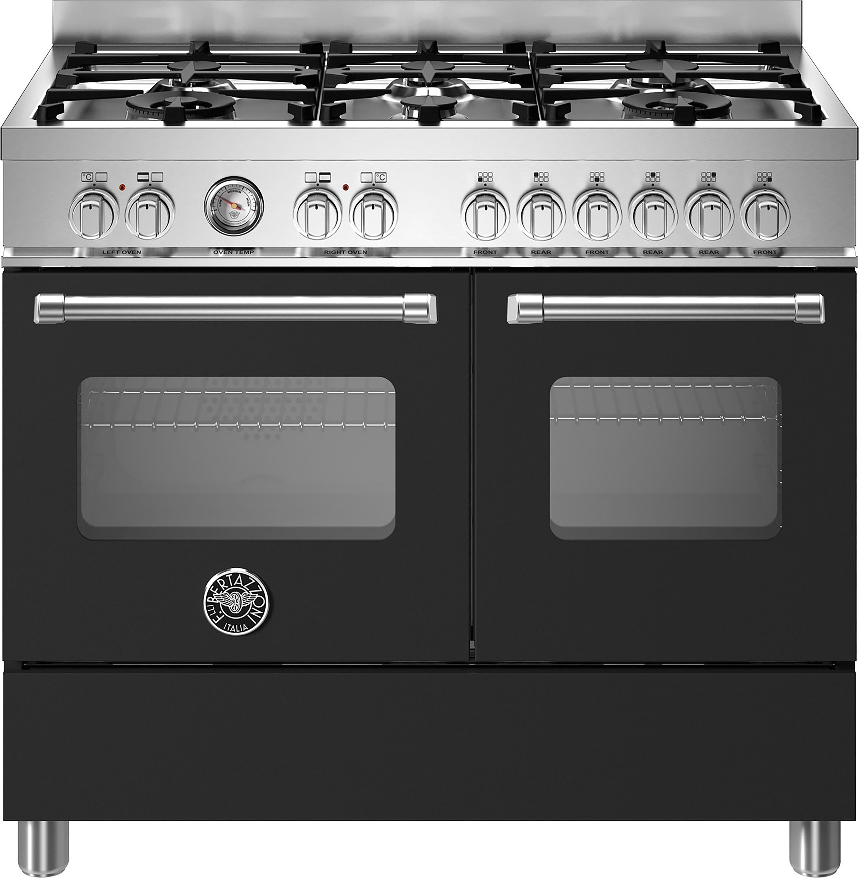 Bertazzoni Master Series MAS106L2ENEC 100cm Dual Fuel Range Cooker - Nero - A/A Rated, Black