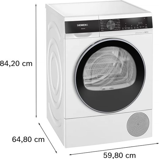 Siemens IQ-500 WQ45G203GB 9Kg Heat Pump Tumble Dryer - White - Dimensions