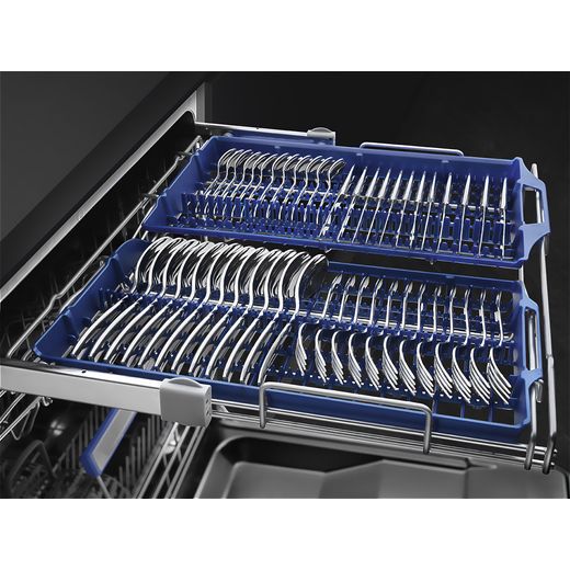 Smeg Standard Dishwasher - Stainless Steel  - Close up cutlery tray in kitchen shot