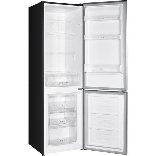 Russell Hobbs RH181TNF552E1DI 181cm 60/40 Frost Free Fridge Freezer with Door-on-door - Black - right perspective with door open shot