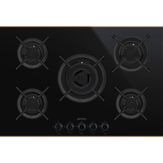Smeg Dolce Stil Novo PV675CNR 75cm Gas Hob - Black / Copper
