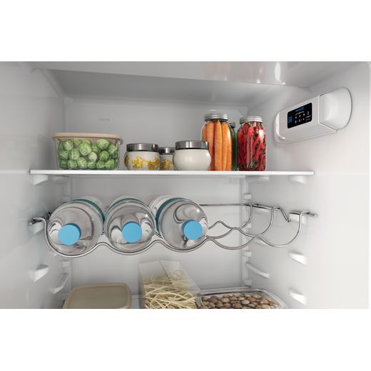 Indesit Integrated Fridge Freezer - White - Close up inside shelves shot