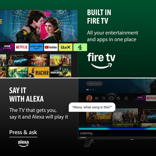 Toshiba UF26 Fire 65" 4K Ultra HD LCD Smart Fire TV [2026] - Annotation - Fire TV and Alexa