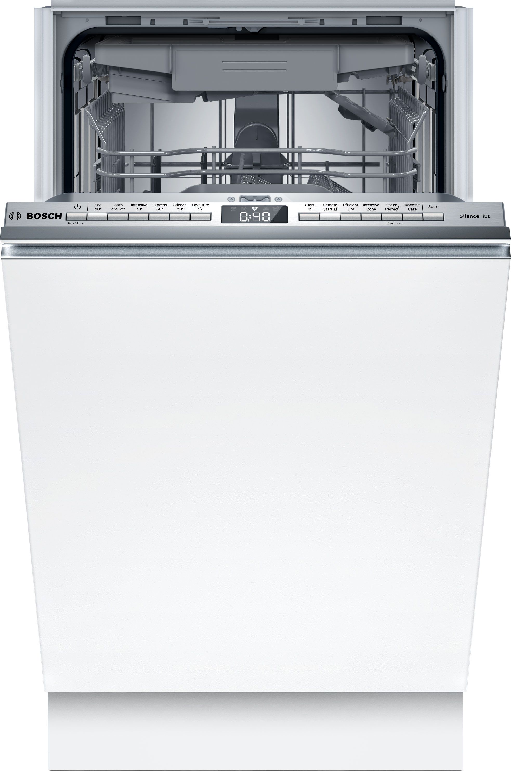 Image of Bosch Series 4 SPV4EMX17G Fully Integrated Slimline Dishwasher - Silver Control Panel with Fixed Kit - B Rated, Silver