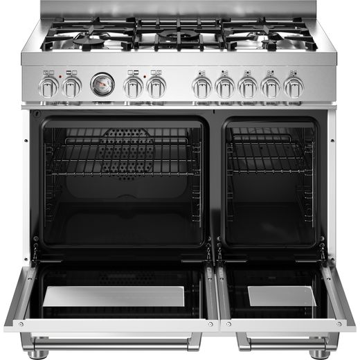 Bertazzoni Master Series Dual Fuel Range Cooker - Stainless Steel - Doors open