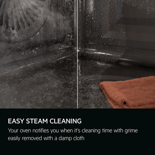 AEG MealAssist with SteamPro Built In Electric Single Oven - Matt Black - Annotation - Steam cleaning