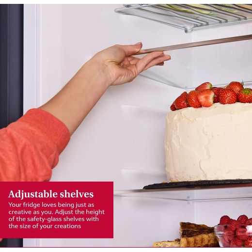 NEFF KI7962FD0G 194cm Integrated Frost Free Fridge Freezer with Fixed Door Hinge - White - Annotation - Adjustable shelves