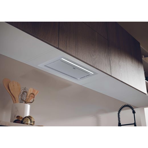 Haier I-Design HAPY72ES6XGG 73cm Canopy Cooker Hood - lifestyle - right perspective of hood in ditu
