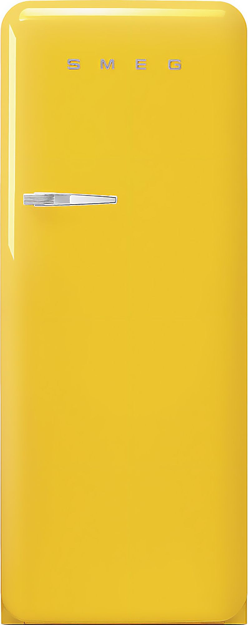 Smeg Right Hand Hinge FAB28RYW5UK 153cm High Small Fridge with Ice Box - Yellow - D Rated, Yellow