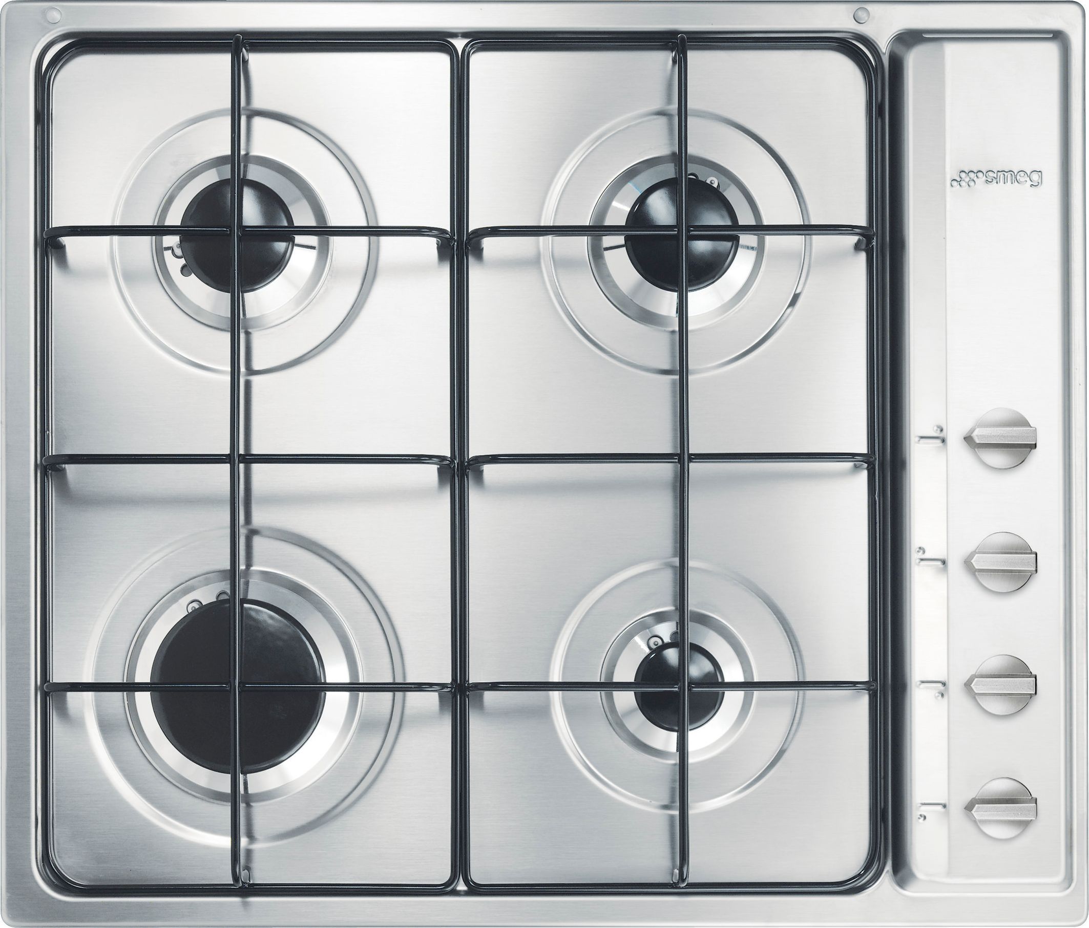 Smeg 58cm 4 Burner Gas Hob - Stainless Steel