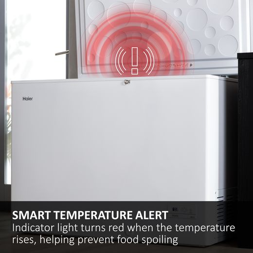 Haier Chest Freezer - White - Annotation - Smart temp alert shot