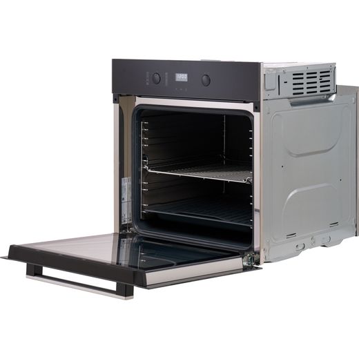Miele H2455B Built In Electric Single Oven - Black - Left perspective shot