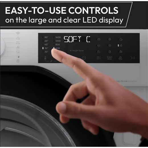 Hoover H-WASH&DRY 400 Pro BH4S696M6DB9-80 Wifi Connected Integrated 9Kg / 6Kg Washer Dryer with 1600 rpm - White / Black - Annotation - touch_control