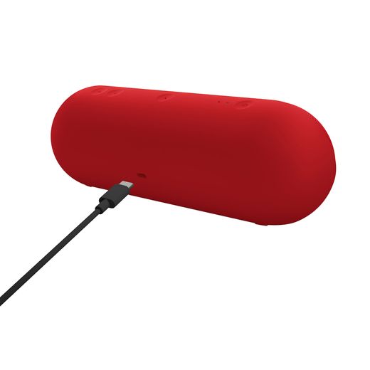 Beats Beats Pill Portable Wireless Speaker - Statement Red - Back left perspective with usb cable