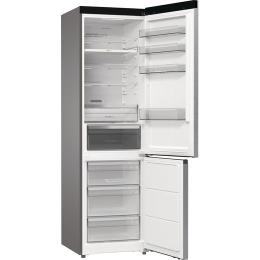 Hisense RB5P410SACCUK 203cm High No Frost Fridge Freezer - Stainless Steel -  Right perspective with door open shot