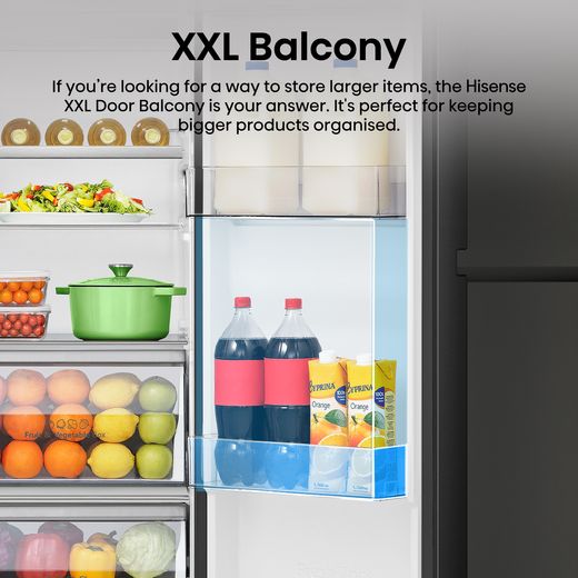 Hisense PureFlat American Fridge Freezer - Black Stainless Steel - Annotation - XXL balcony