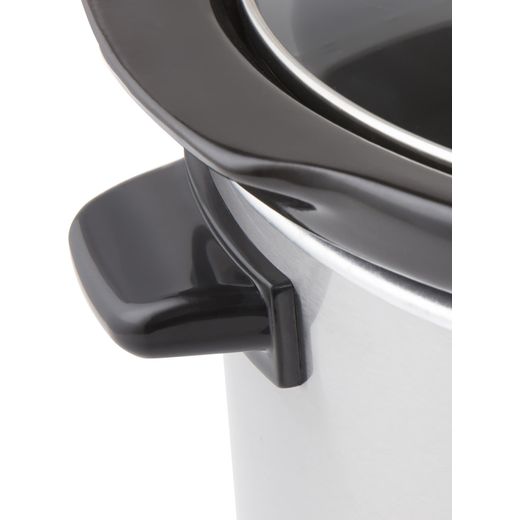 Swan SF17030N 6.5 Litre Slow Cooker - Stainless Steel - Handle