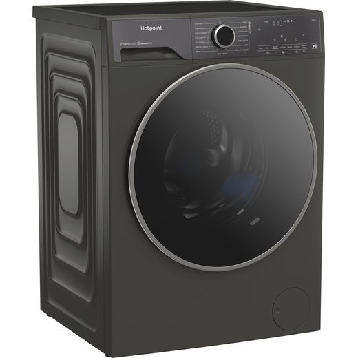 Hotpoint Fabic Care Pro HP 105GA CARE UK 10kg Washing Machine with 1400 rpm - Graphite - Right perspective shot