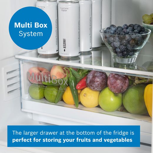Bosch Series 2 50/50 Total No Frost Fridge Freezer - White - Annotation - Multi box shot
