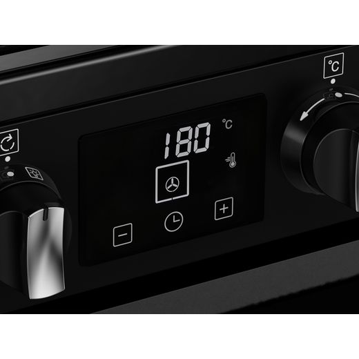 Stoves 60cm wide Double Oven Richmond DX MRA 60Ei RTY Mini Range Electric Cooker with Induction Hob - Deep Marine - Clock