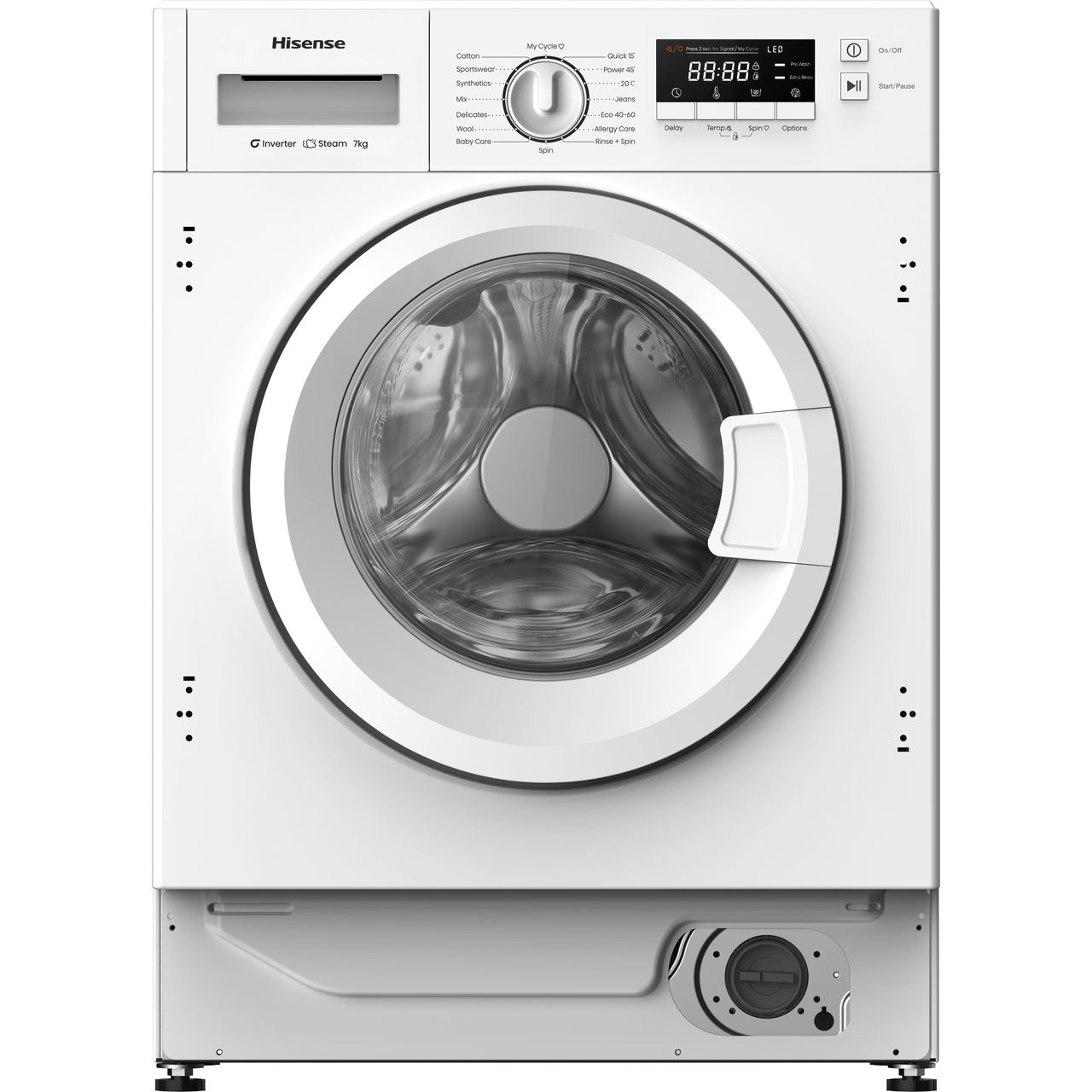 WF3M741BWI_WH | Hisense Washing Machine | White | ao.com